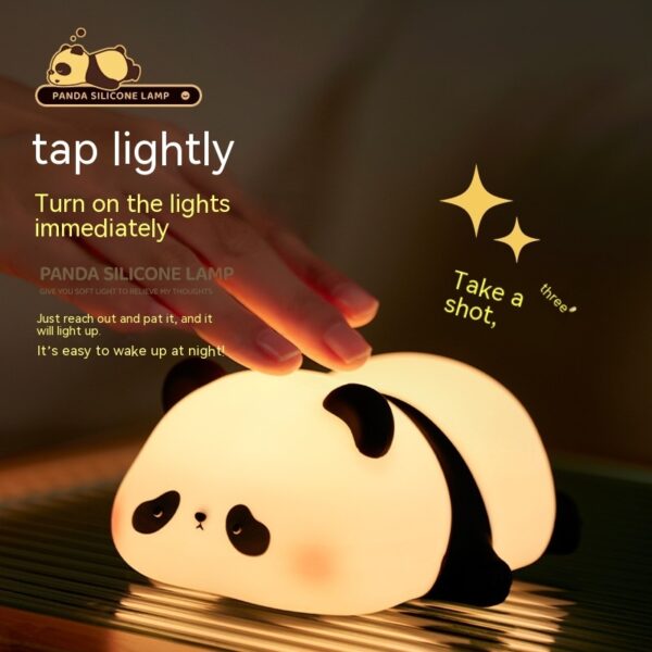 Panda Night Lights For Kids Cute Animal Silicone Timing Rechargeable Lamp Cartoon Panda Bedroom Decoration Kids Boys Girls Gift - Image 5