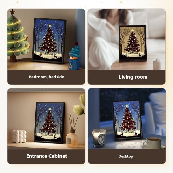 2024 New Luminous Speaker Christmas Tree Painting Bluetooth Speaker Desktop Ornament Gift Light And Shadow Art Lighting - Image 2