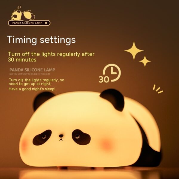 Panda Night Lights For Kids Cute Animal Silicone Timing Rechargeable Lamp Cartoon Panda Bedroom Decoration Kids Boys Girls Gift - Image 2