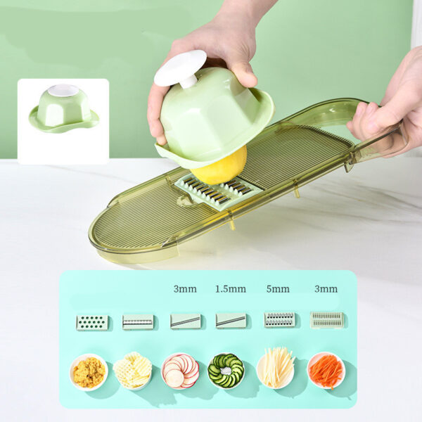 Multifunction Transparent Vegetable Cutter Steel Blade Potato Slicer Fruit Shred Dicing Blades Carrot Cheese Grater Chopper Kitchen Gadgets - Image 4