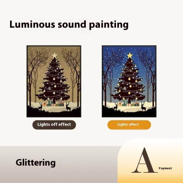 2024 New Luminous Speaker Christmas Tree Painting Bluetooth Speaker Desktop Ornament Gift Light And Shadow Art Lighting - Image 4